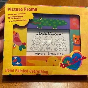 NEW colorful Tatutina Hand Painted wood 4x6 Kids Picture Frame ABC collection